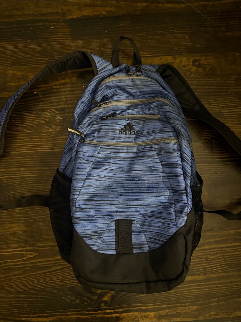 adidas Blue and Black Striped Men's Backpack